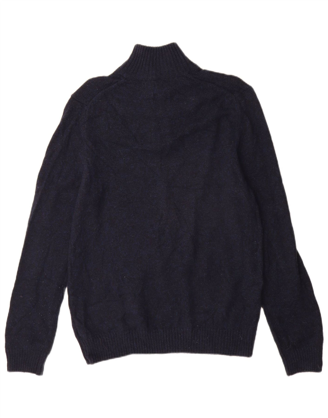 Maglione da uomo Marks & Spencer con zip e collo in lana d'agnello medio blu navy