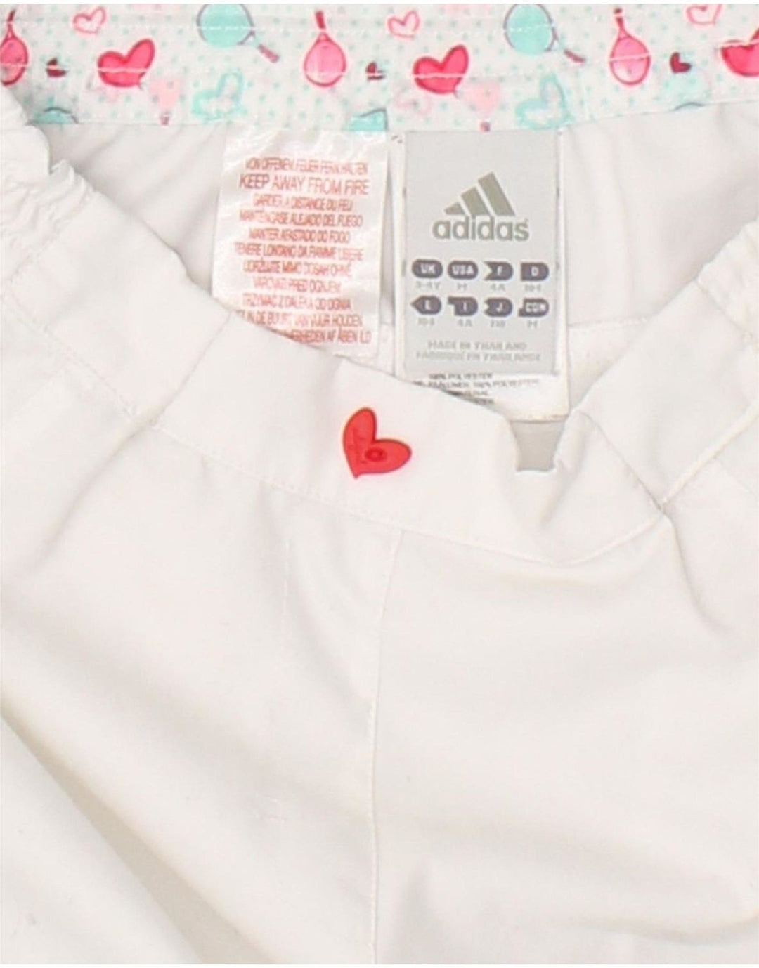 ADIDAS Girls Tracksuit Trousers Joggers 3-4 Years White Polyester | Vintage Adidas | Thrift | Second-Hand Adidas | Used Clothing | Messina Hembry 