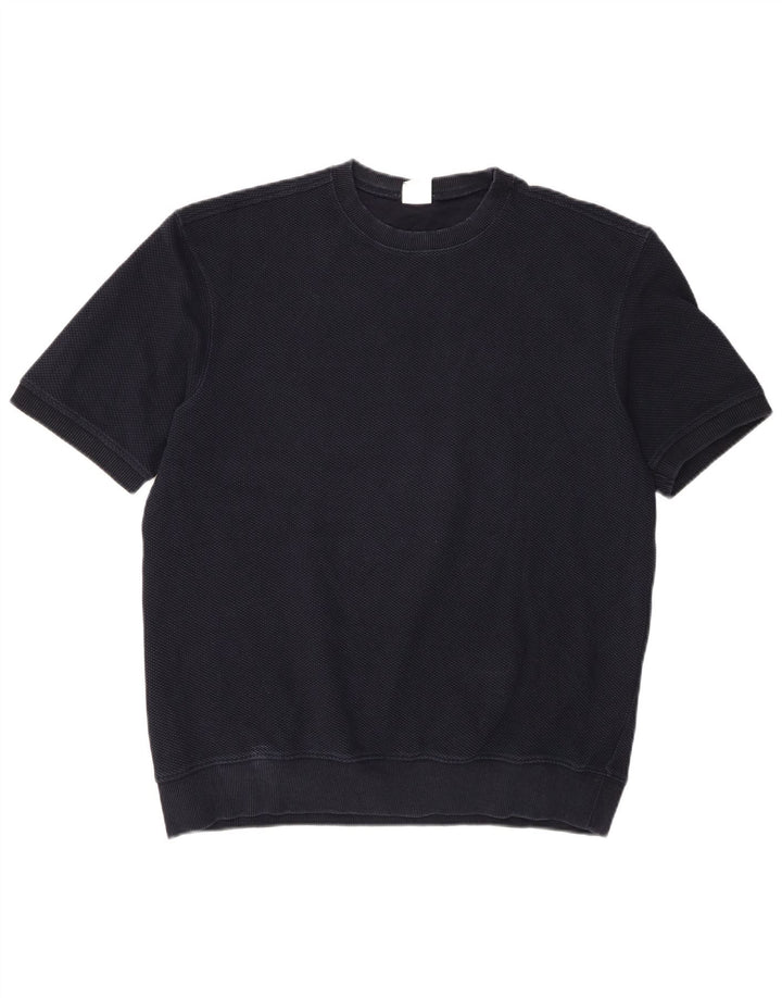 T-shirt da uomo Zara Top Large in cotone blu navy