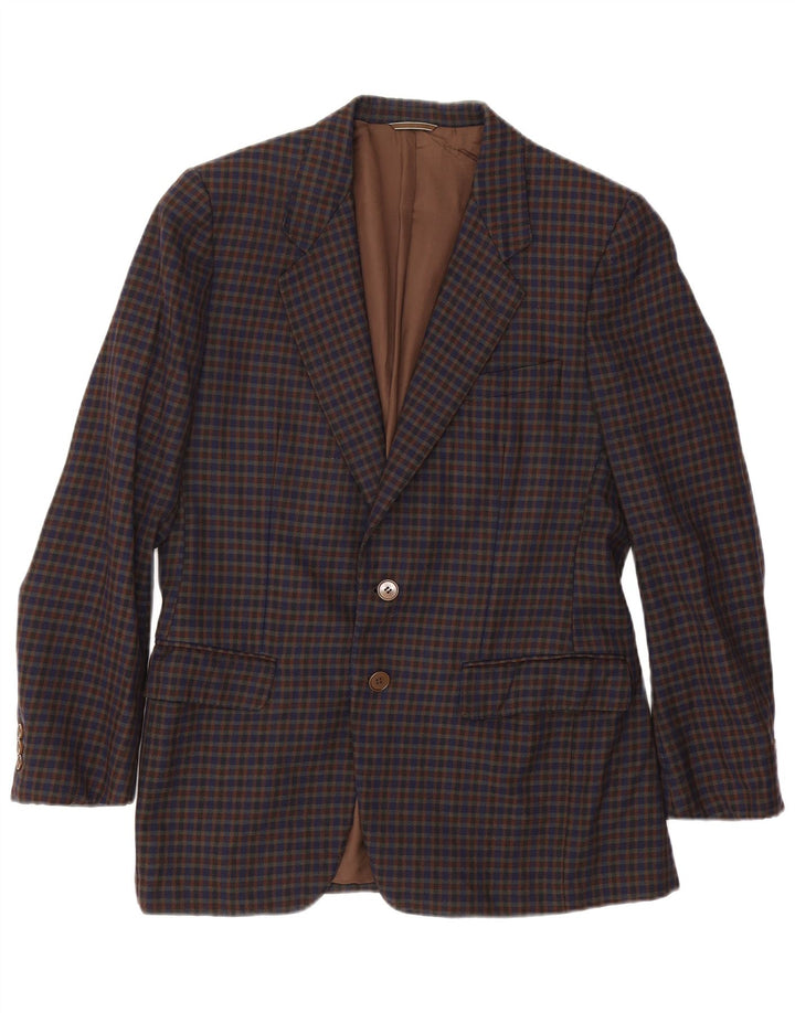 Giacca blazer da uomo a 2 bottoni Aquascutum UK 38 percalle medio multicolore