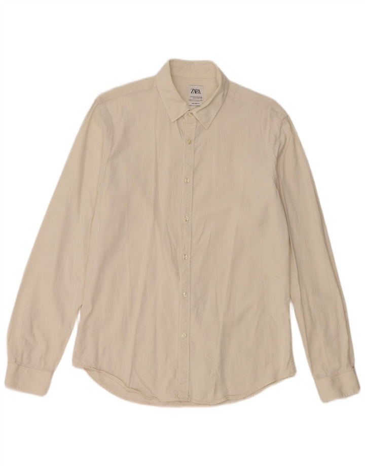 Camicia Zara da uomo dalla vestibilità comoda, colore bianco sporco medio