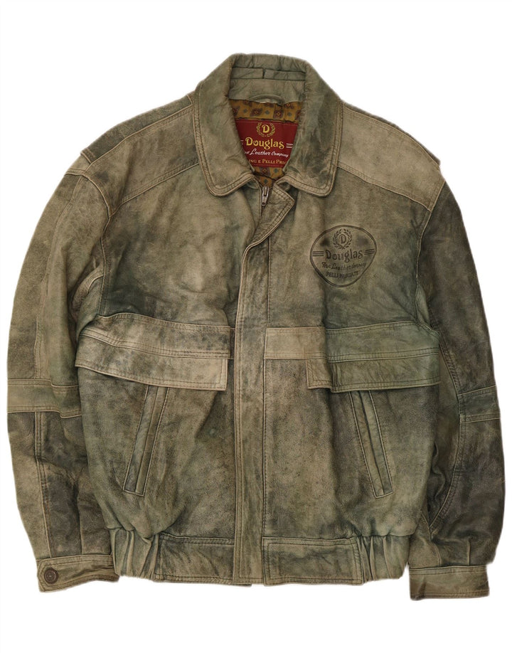 Giacca in pelle da uomo Douglas UK 38 Pelle color kaki medio