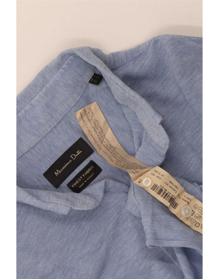 Camicia Uomo Massimo Dutti Large Blu Cotone