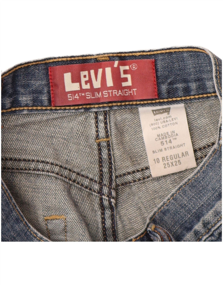 LEVI'S Ragazzi 514 Jeans dritti slim 9-10 anni W25 L25 Cotone blu