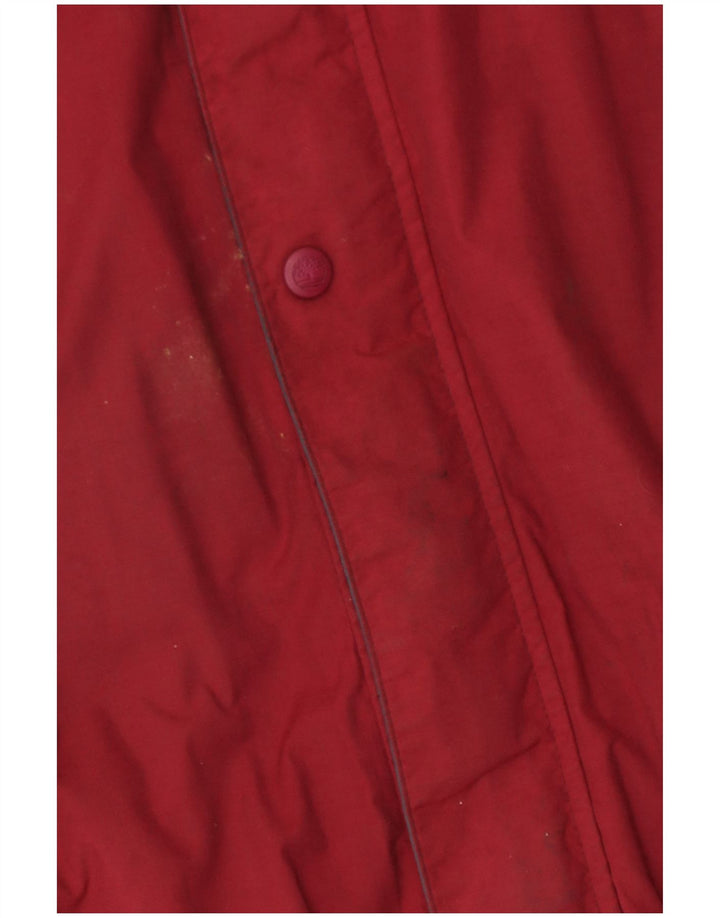 Giacca a vento con cappuccio da uomo Timberland UK 40 Large Red Nylon