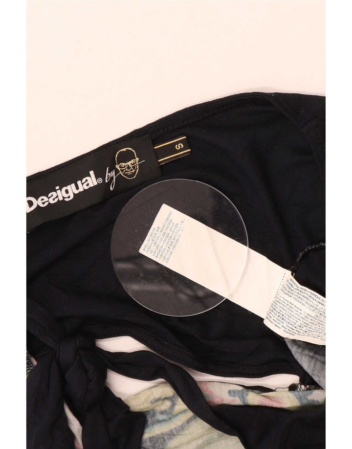 Desigual Donna Camicetta Top UK 10 Small Blu Navy Viscosa