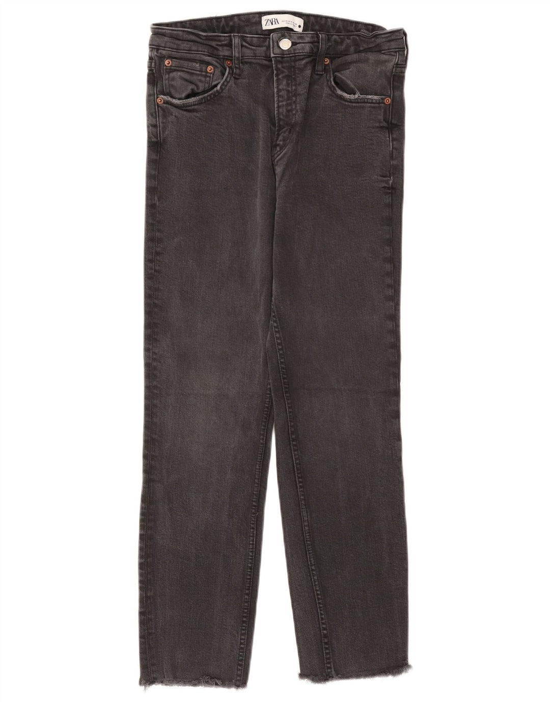 Jeans dritti da donna Zara EU 40 medio W30 L26 cotone grigio