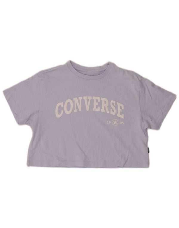T-shirt grafica oversize corta da donna Converse Top UK 6 XS Viola