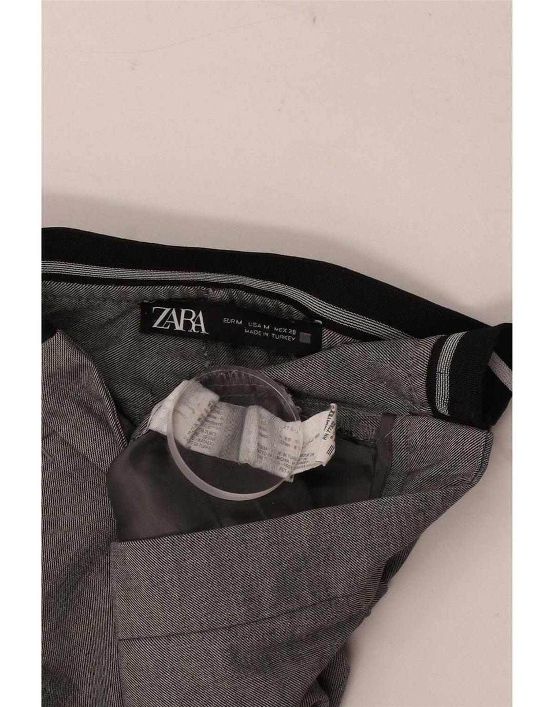 Pantaloni da abito dritti da donna Zara medi W28 L27 poliestere grigio