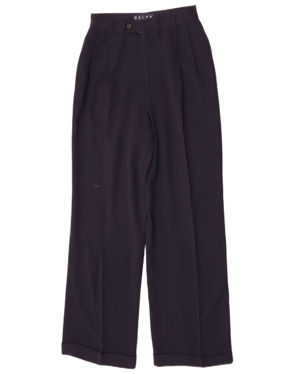 Pantaloni da abito a vita alta da donna Ralph Lauren US 8 Medium W26 L32 Blu Navy