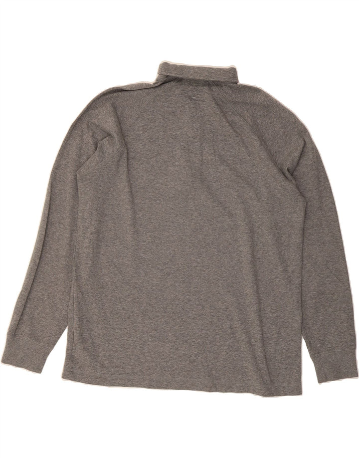 L.L.BEAN Mens Slightly Fitted Zip Neck Sweatshirt Jumper Large Grey Cotton Vintage L.L.Bean and Second-Hand L.L.Bean from Messina Hembry 