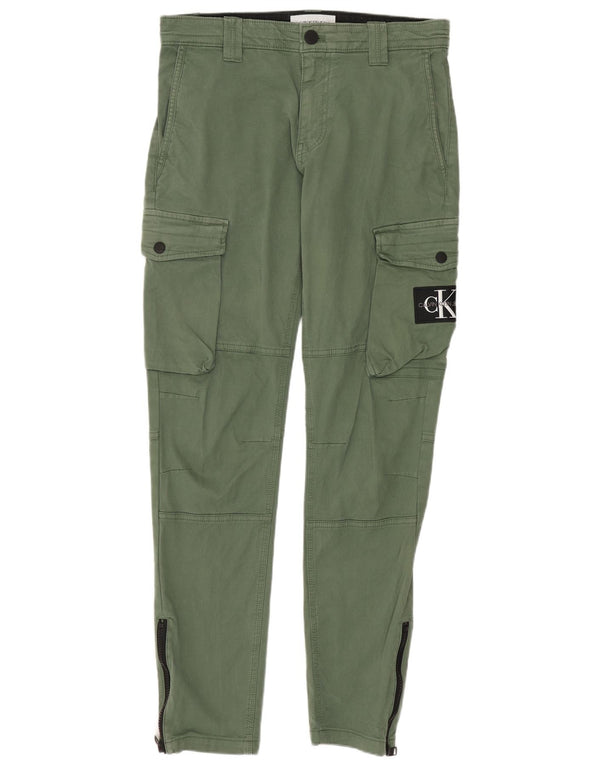 Pantaloni cargo slim da uomo Calvin Klein W28 L30 cotone verde