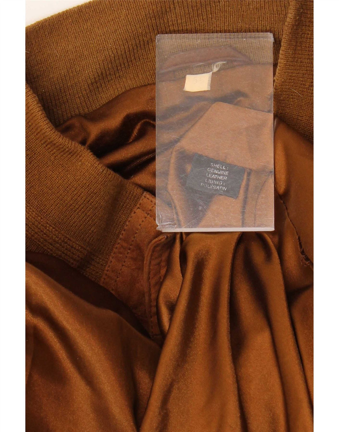 Giubbotto bomber vintage in pelle scamosciata da uomo IT 55 2XL in pelle marrone