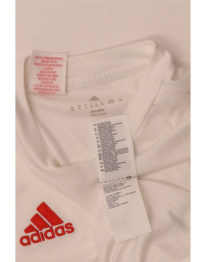 T-shirt Adidas da ragazzo Climalite 13-14 anni XL poliestere bianco