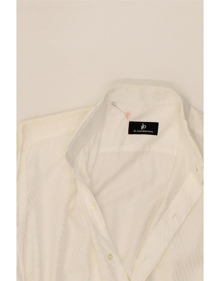 ROCCOBAROCCO Mens Formal Shirt Size 15 38 Medium White Striped Cotton Vintage Roccobarocco and Second-Hand Roccobarocco from Messina Hembry 