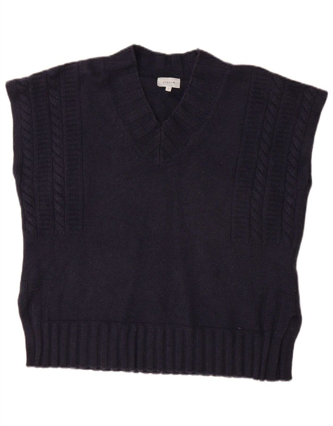 Canotta oversize da donna JIGSAW UK 10 piccola in lana blu navy