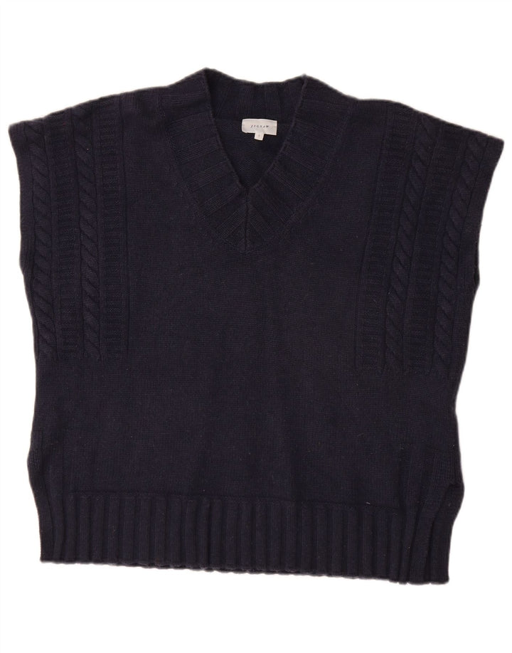 Canotta oversize da donna JIGSAW UK 10 piccola in lana blu navy