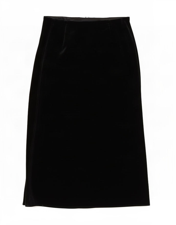 Gonna lunga da donna Marks & Spencer UK 18 XL W34 poliestere nero
