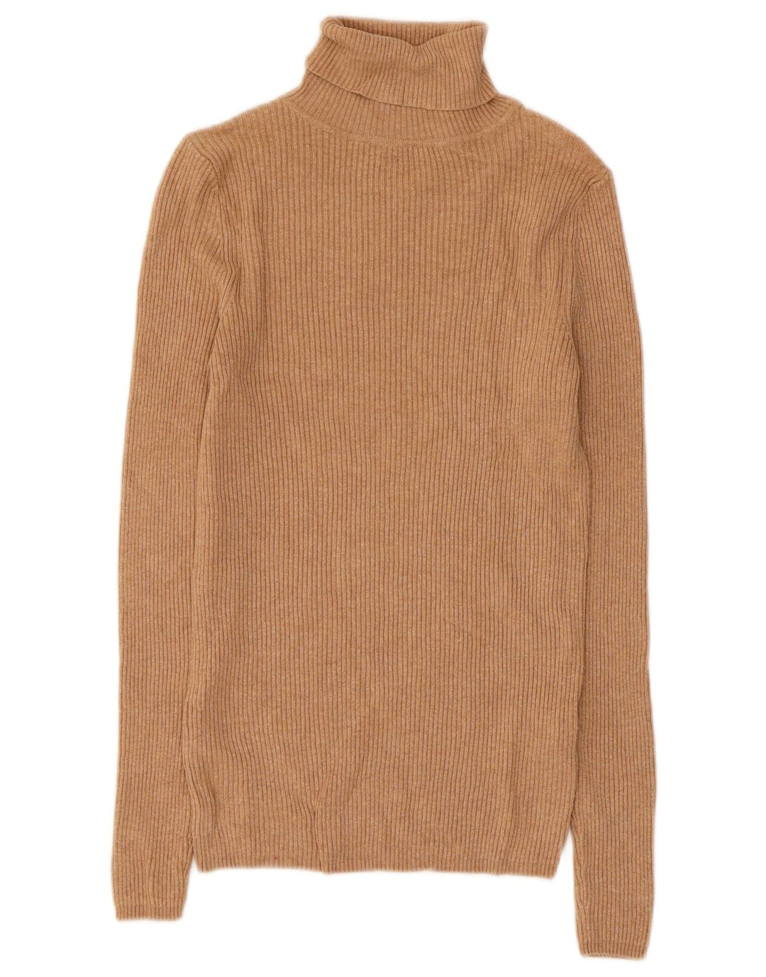 Maglione maglione a collo alto da donna Marks & Spencer UK 10 piccolo in viscosa marrone