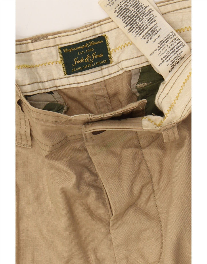 JACK & JONES Pantaloncini cargo da uomo medi W32 in cotone beige