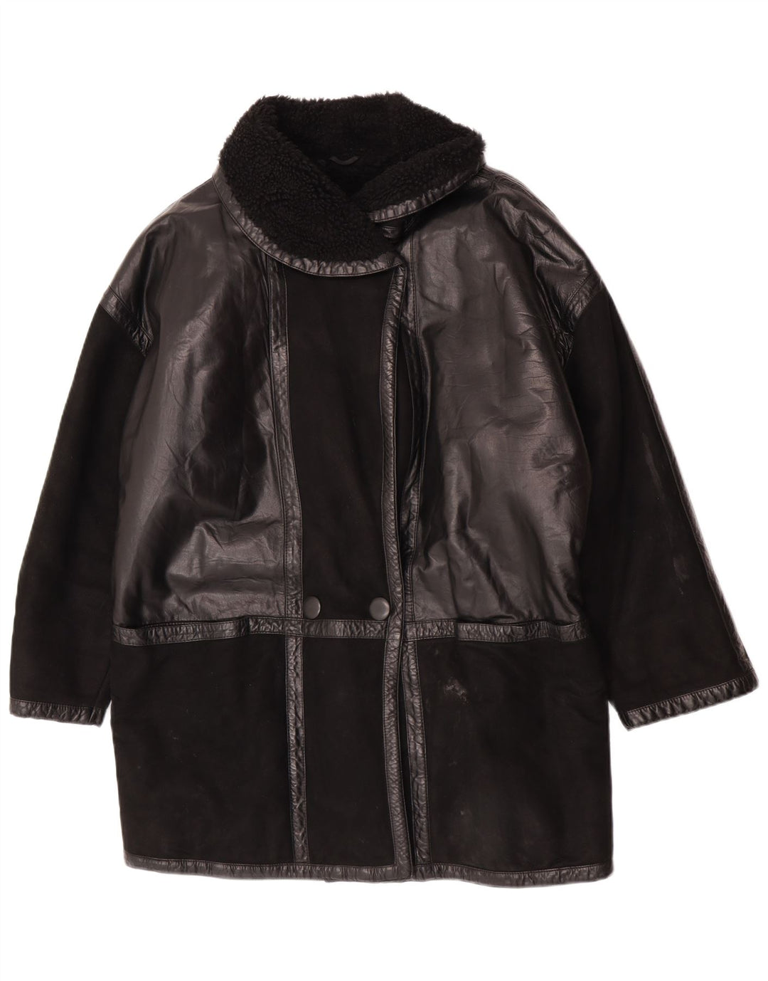 Cappotto in montone oversize da donna Skinni IT 40 Piccolo montone nero
