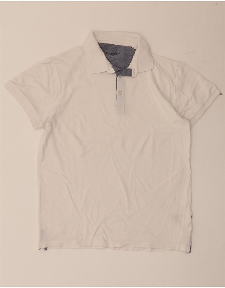 Polo WRANGLER da uomo vestibilità regolare in cotone bianco medio