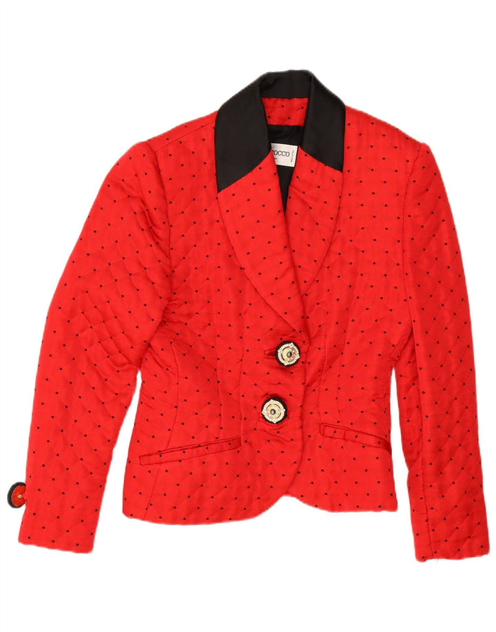 Giacca blazer da donna a 2 bottoni Roccobarocco IT 44 Acrilico maculato rosso medio