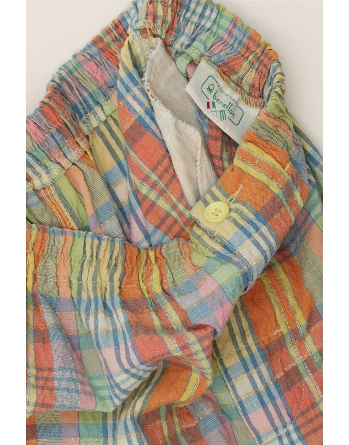 Pantaloncini a vita alta da donna Benetton W28 Check multicolore medio