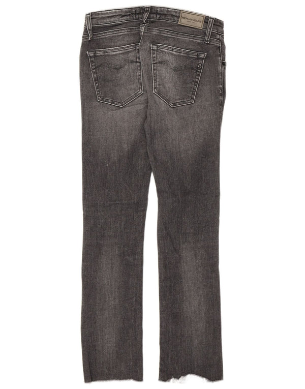 Jeans slim corti da donna Replay W24 L24 cotone grigio