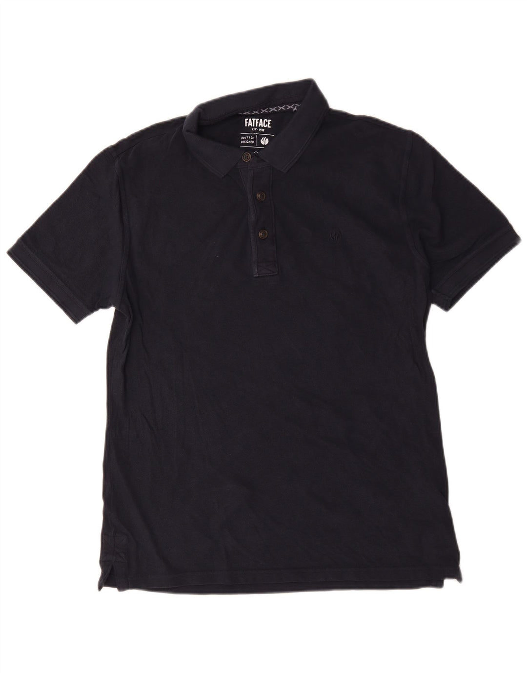 Polo regolare da uomo Fat Face in cotone blu navy medio
