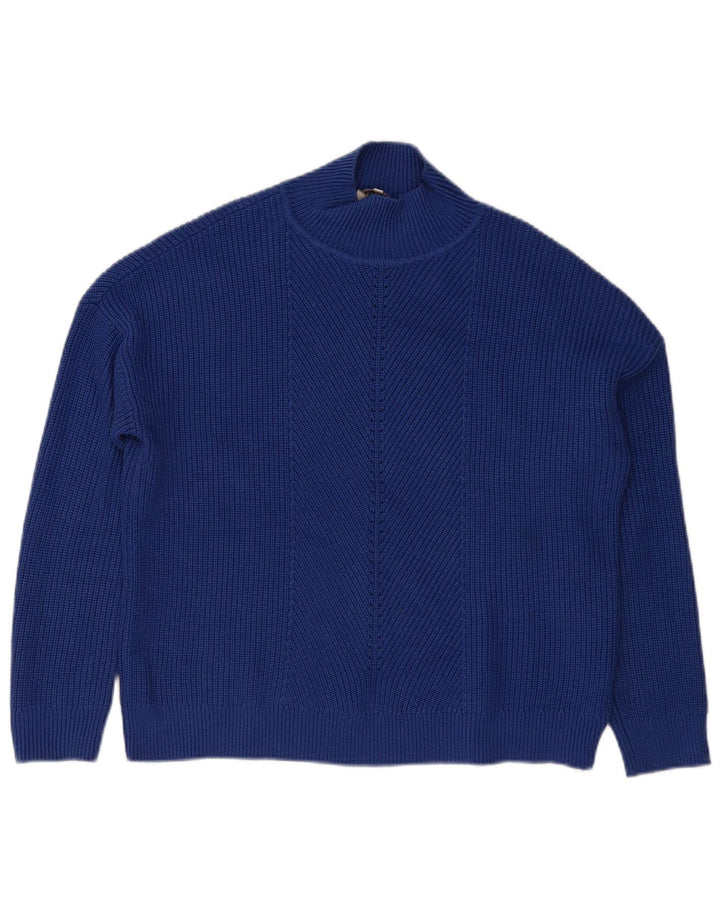 Maglione maglione a collo alto da donna Hobbs UK 16 grande blu