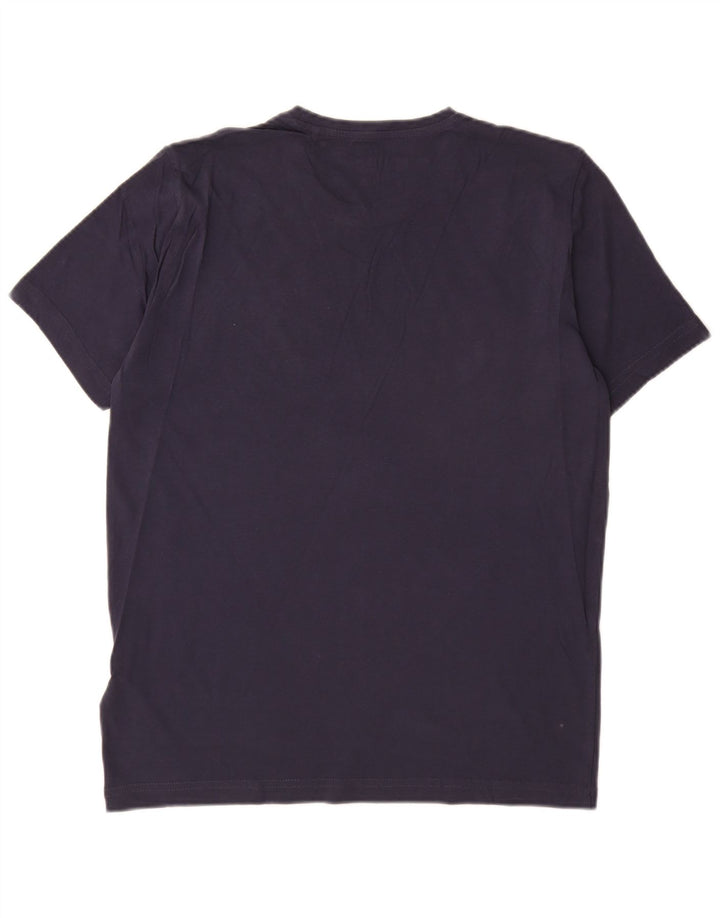 T-shirt grafica da uomo Mustang Top in cotone blu navy medio