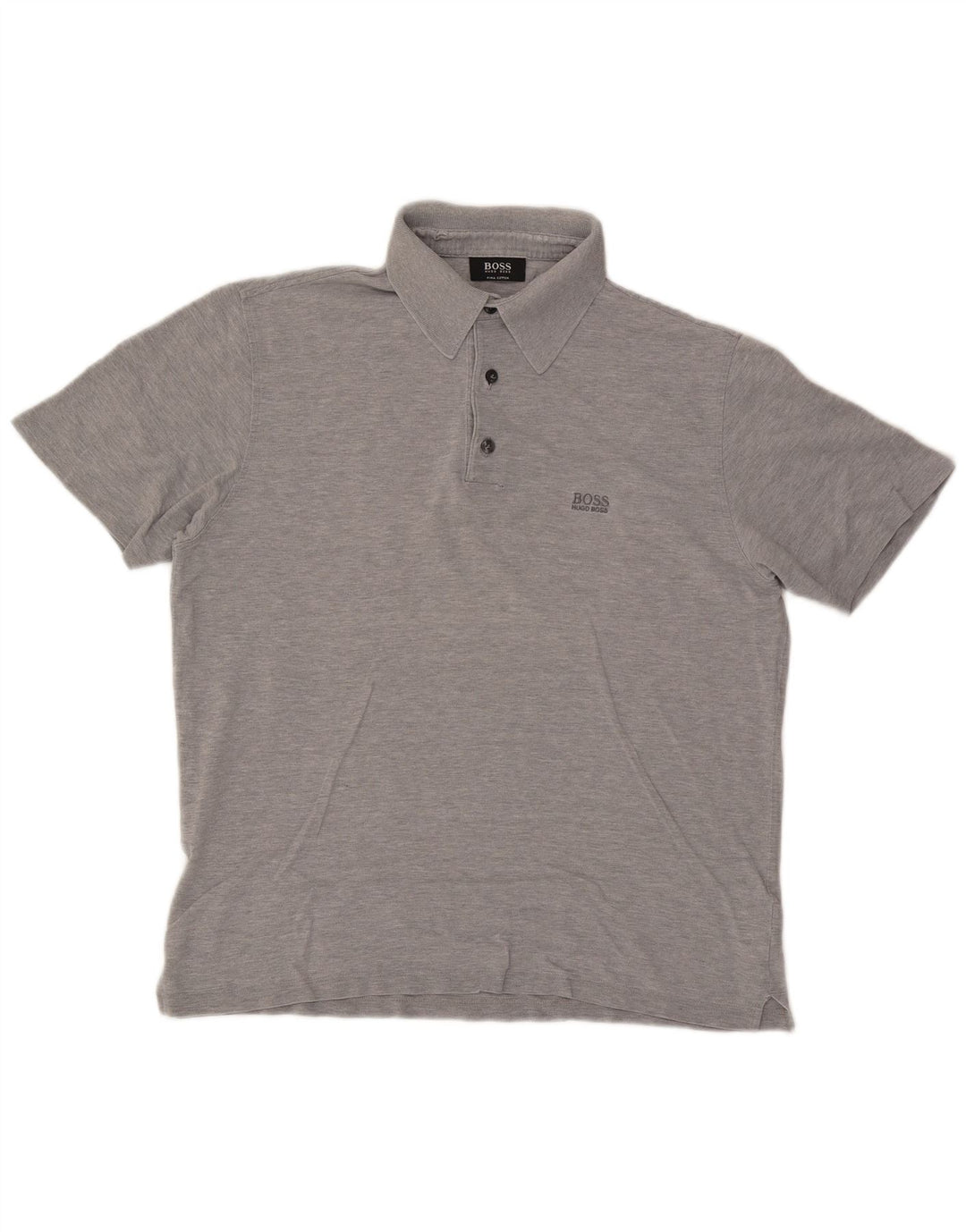 Polo da uomo Hugo Boss in cotone screziato grigio medio