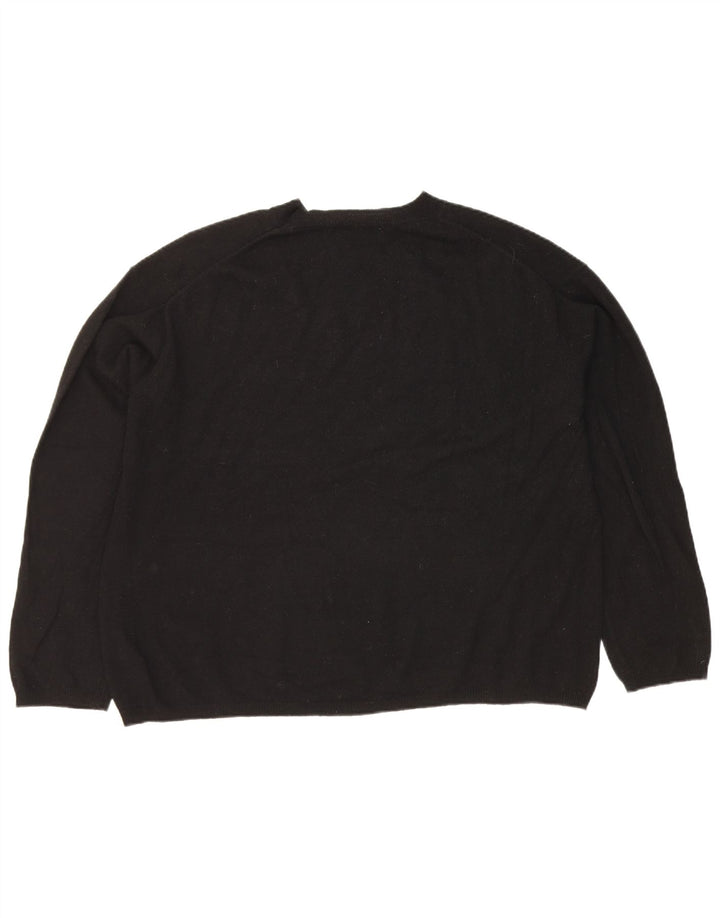 Maglione maglione girocollo oversize da donna Zara UK 14 medio nero