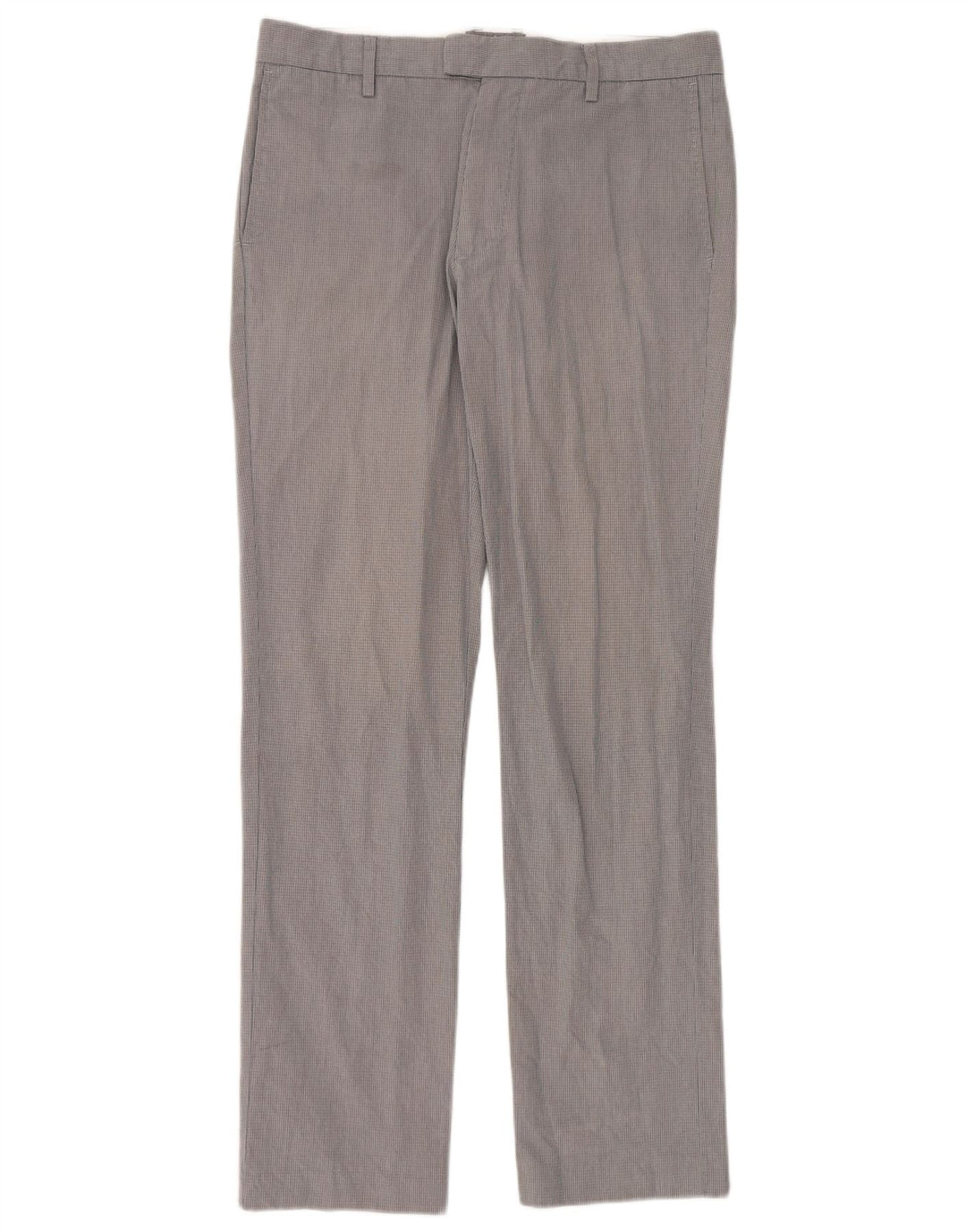 Pantaloni da abito dritti da uomo Dockers W32 L34 in cotone a quadri grigi