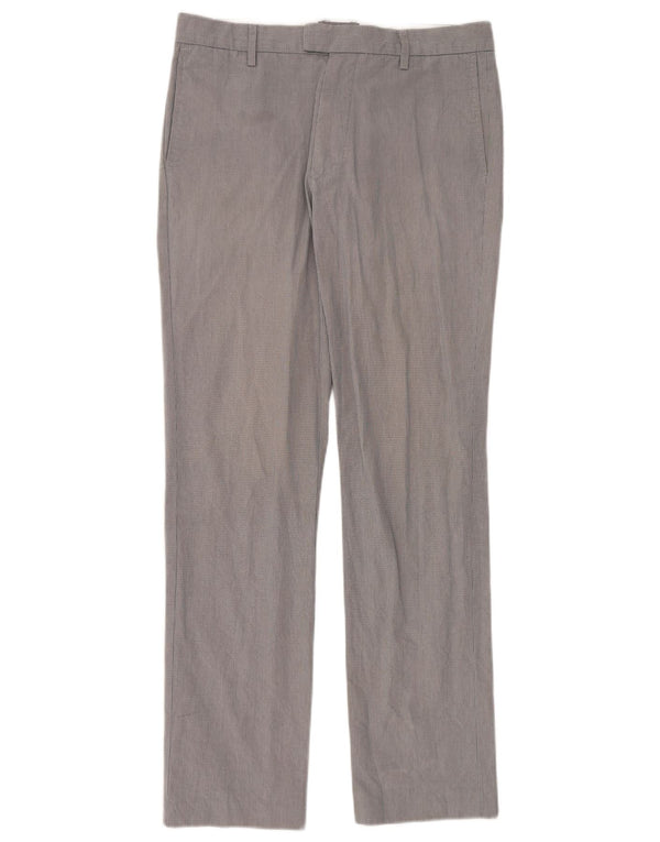 Pantaloni da abito dritti da uomo Dockers W32 L34 in cotone a quadri grigi
