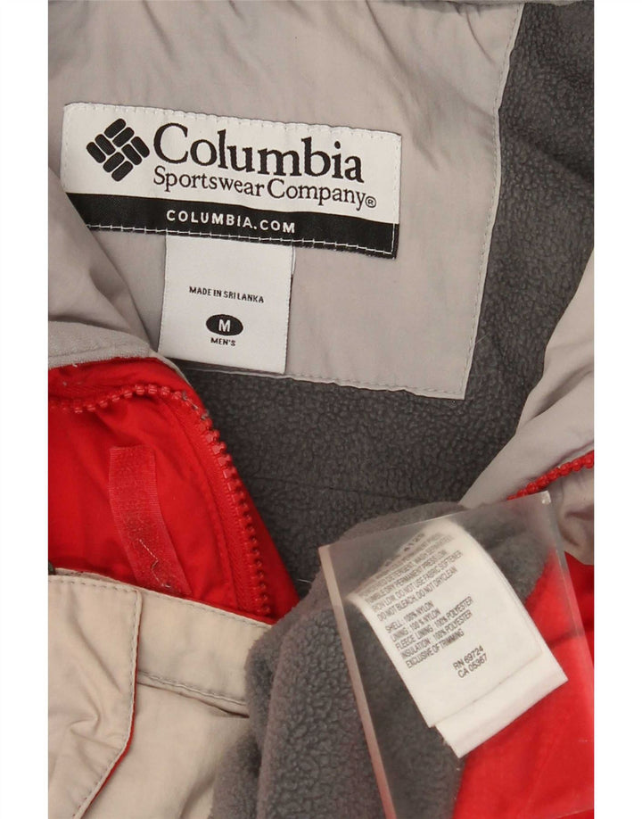 Giacca da sci con cappuccio Columbia da uomo UK 38 nylon color block rosso medio
