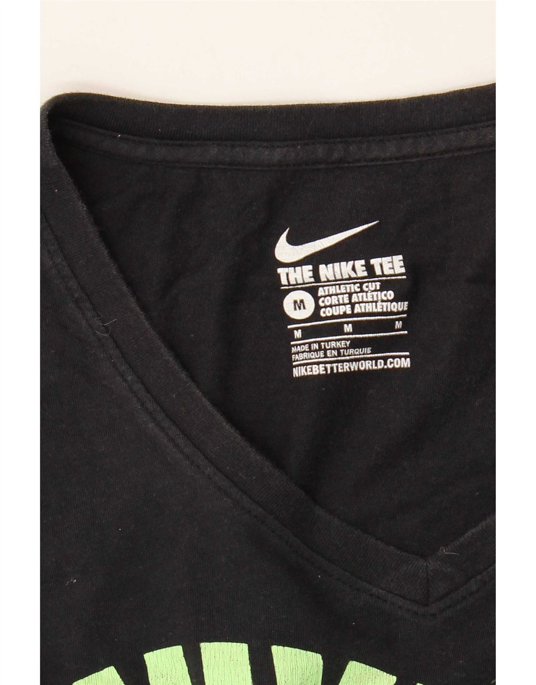 T-shirt grafica Nike da donna con taglio atletico, taglia UK 14, media, nera