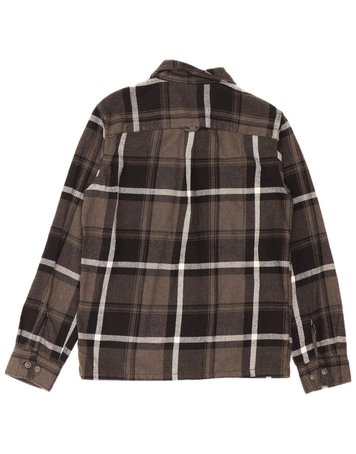 Camicia da uomo in flanella Jack & Jones piccola in cotone a quadri grigi