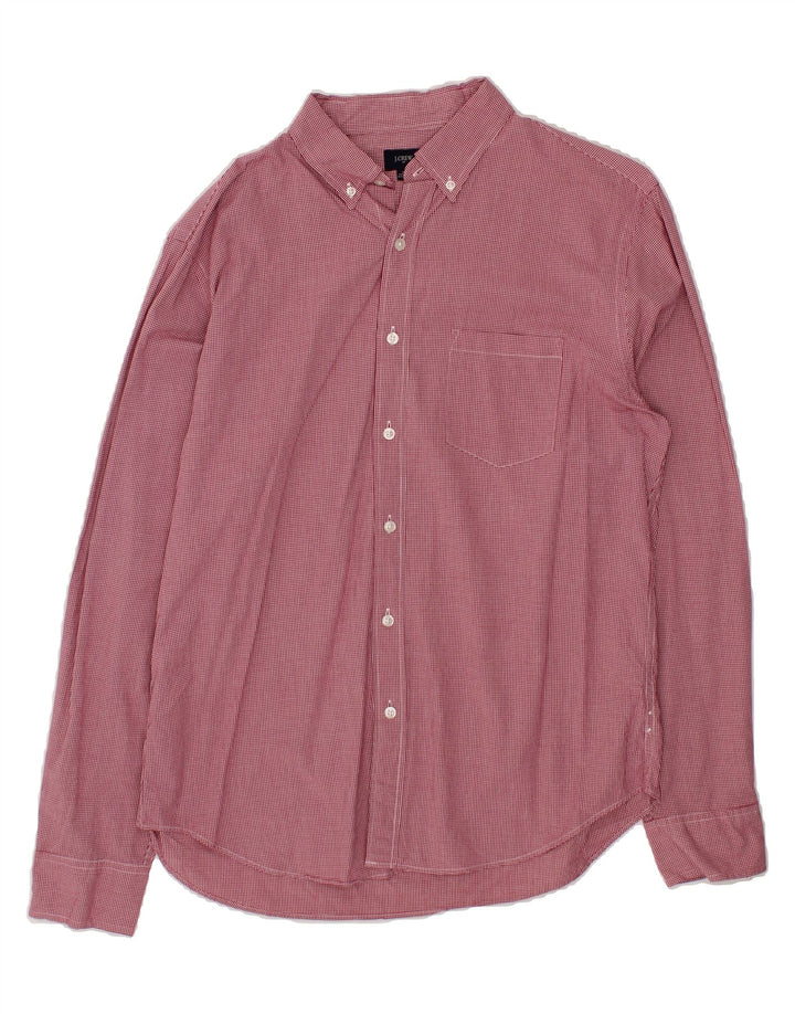 J. CREW Mens Shirt Large Red Check Cotton Vintage J. Crew and Second-Hand J. Crew from Messina Hembry 