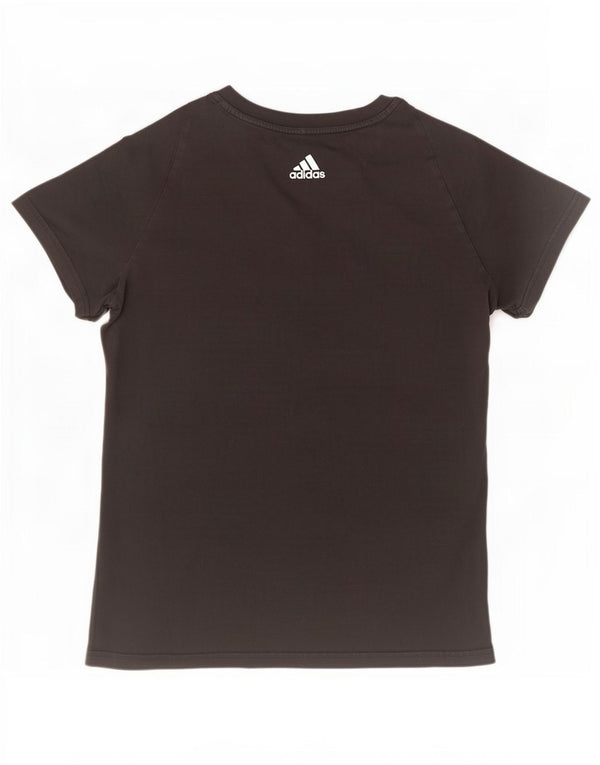T-shirt grafica da donna Adidas Top UK 16/18 grande cotone nero