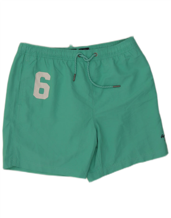 Pantaloncini da bagno grafici da uomo Superdry XL verde poliestere