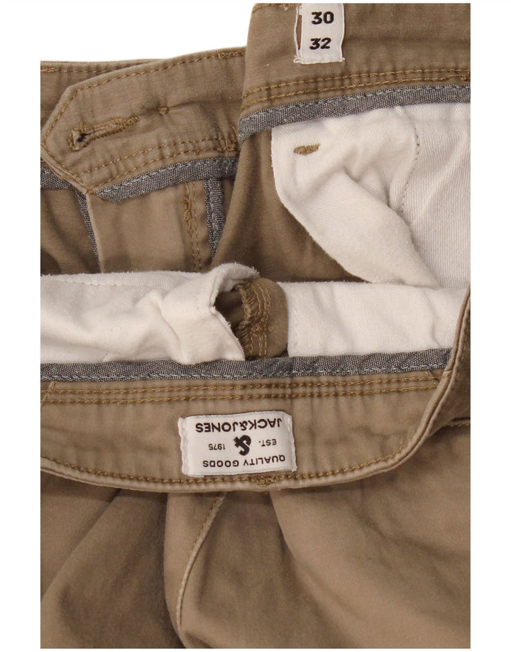 JACK & JONES Pantaloni chino dritti da uomo W30 L32 in cotone beige