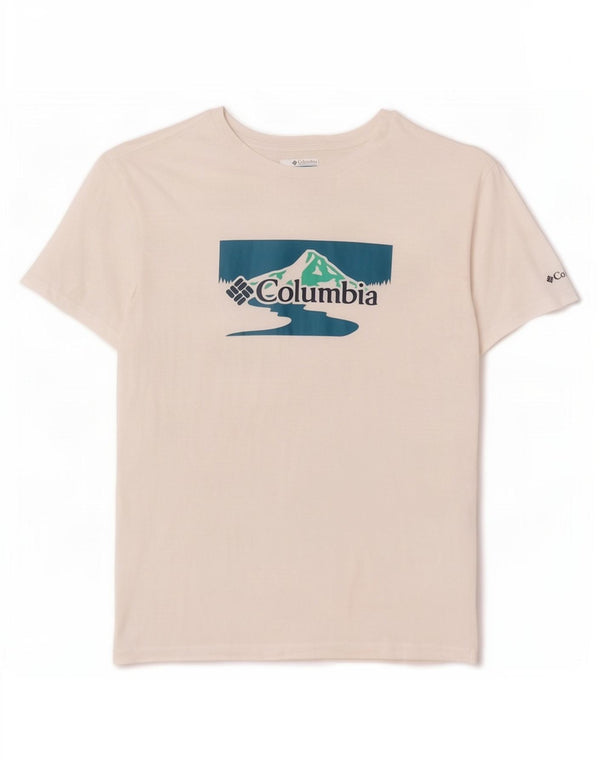 T-shirt grafica da uomo Columbia Top piccola in cotone bianco