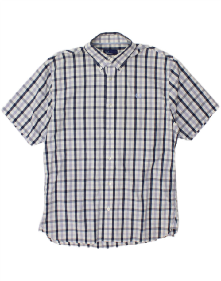 Camicia a maniche corte da uomo Fred Perry, cotone a quadri multicolore grande