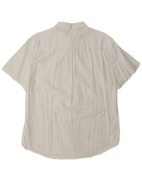 Camicia da uomo a maniche corte personalizzata Tommy Hilfiger XL in cotone bianco