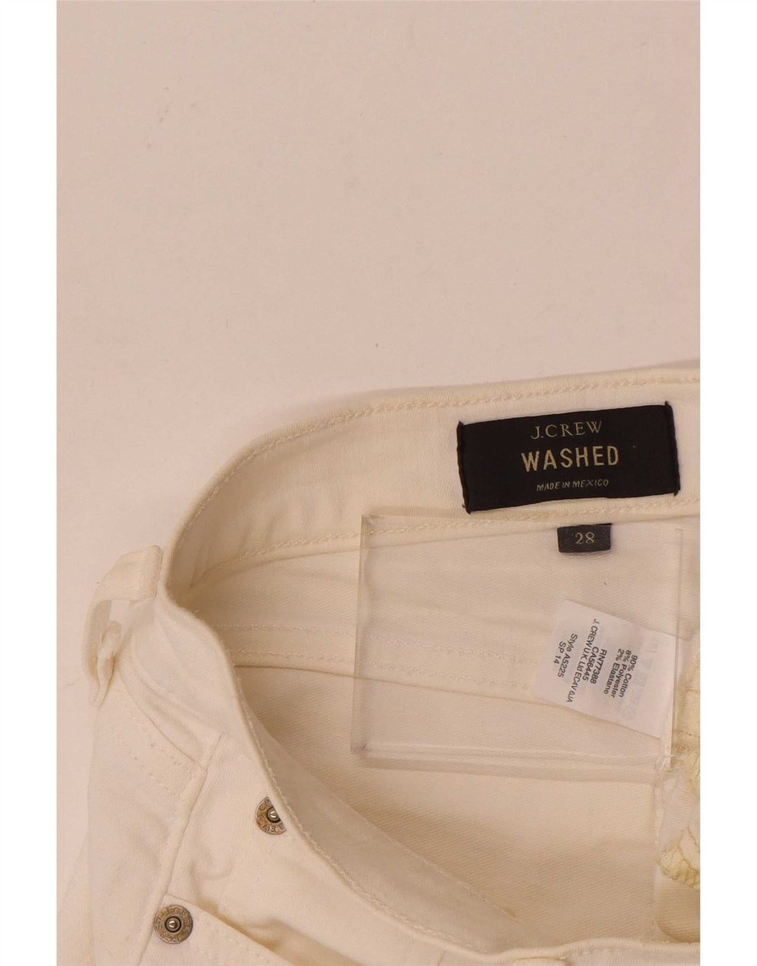 Pantaloncini di jeans da donna J. Crew W28 cotone bianco sporco medio
