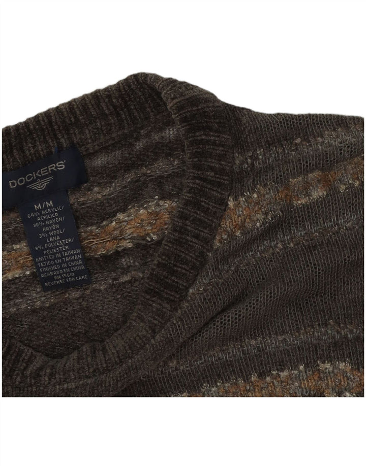 Maglione maglione girocollo da uomo Dockers grigio medio acrilico Fair Isle