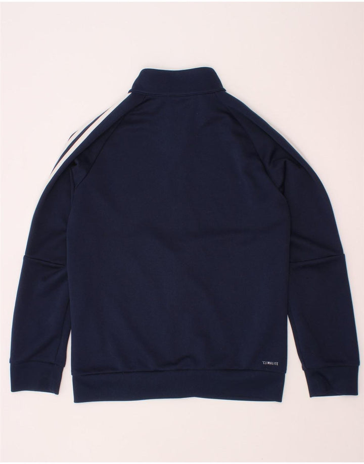Giacca superiore della tuta ADIDAS da ragazzo Climalite 7-8 anni in poliestere blu navy