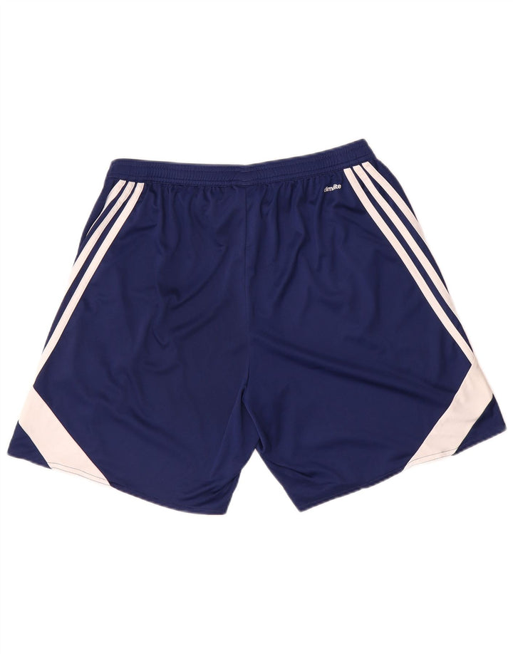 Pantaloncini sportivi Adidas Climalite da uomo di grandi dimensioni in poliestere color block blu navy